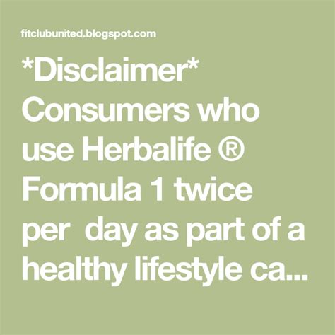 disclaimer herbalife